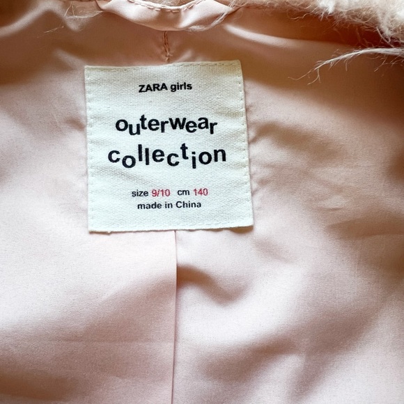 Zara faux fur vest blush pink girls size 9/10 - Picture 3 of 4